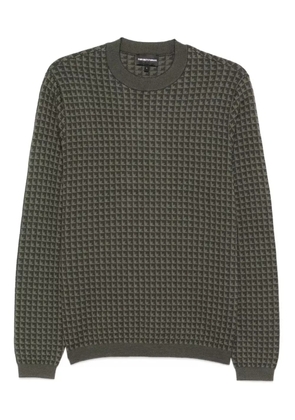 Emporio Armani logo-jacquard wool sweater - Green