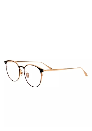Linda Farrow round-frame clear glasses - Gold
