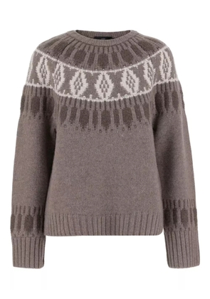 arch4 fairisle crew-neck sweater - Brown