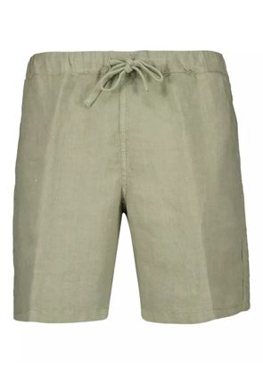 120% Lino elasticated-waist linen deck shorts - Green