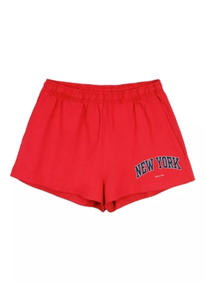 Sporty & Rich print cotton shorts - Red