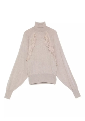 LIU JO lace-insert turtleneck - Neutrals