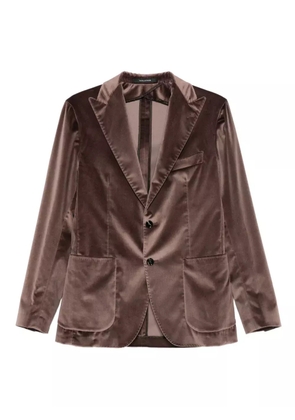 Tagliatore velvet patch-pocket blazer - Brown