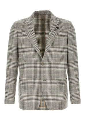 Lardini checked-pattern single-button blazer - Neutrals
