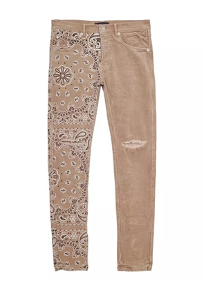Purple Brand bandana-print corduroy trousers - Neutrals