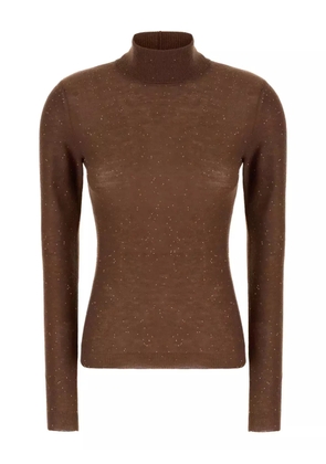 Fabiana Filippi turtleneck sequin-embellished sweater - Brown