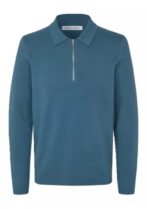 SAMSOE SAMSOE zip-neck polo shirt - Blue