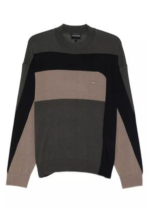 Emporio Armani panelled wool sweater - Green