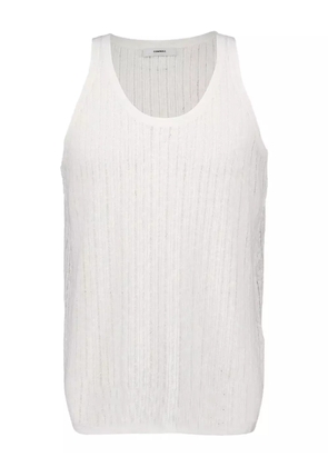 COMMAS pointelle knit tank - White