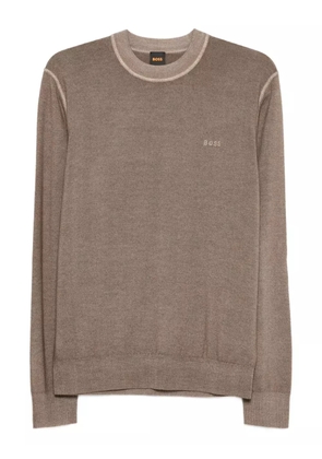 BOSS crew-neck virgin-wool sweater - Green