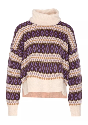 LIU JO patterned high-neck sweater - Neutrals