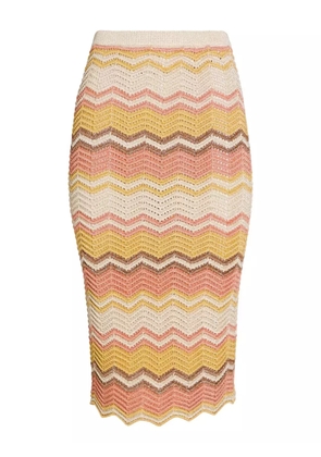 Retrofete chevron-pattern crochet skirt - Yellow