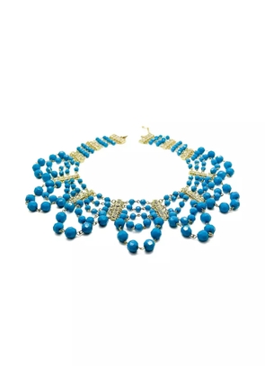 Jennifer Gibson Jewellery 2000s crystal Festoon necklace - Blue