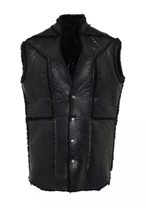 Rick Owens leather shearling gilet - Black