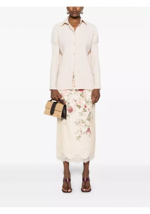 Forte Forte pleated scalloped-collar shirt - Neutrals