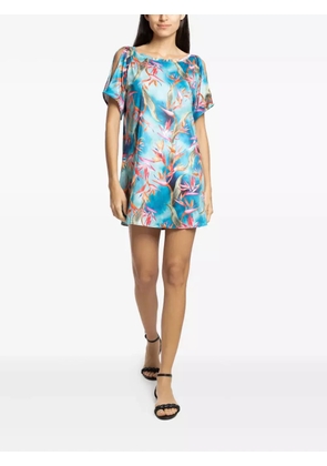 Lygia & Nanny floral-print boat-neck mini dress - Blue