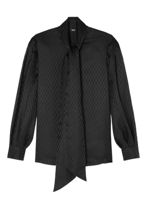 Versace quilted tie-neck shirt - Black