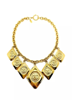 CHANEL Pre-Owned 1980s logo-embossed charm necklace - Gold