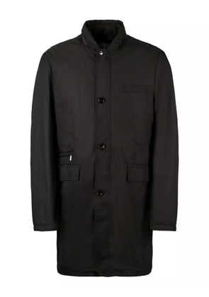 Moorer flap-pocket back-slit coat - Black