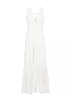 Ermanno Scervino eyelet-embroidered tiered maxi dress - White