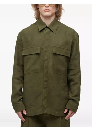 Osklen double-pocket linen overshirt - Green