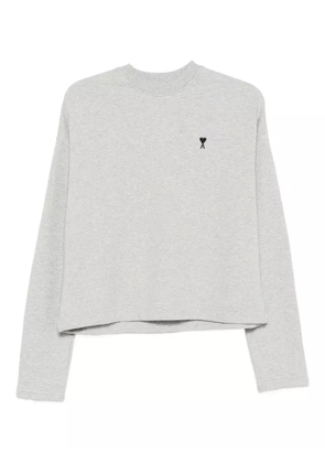 AMI Paris embroidered-logo T-shirt - Grey