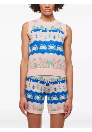 Helmstedt nautical-intarsia vest - Pink