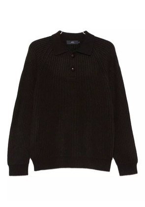 arch4 Mr. Darius ribbed-knit polo shirt - Brown