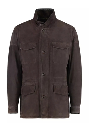 Moorer button-fastening flap-pocket jacket - Brown
