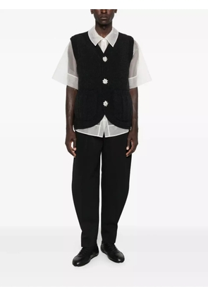 Simone Rocha floral-button vest - Grey