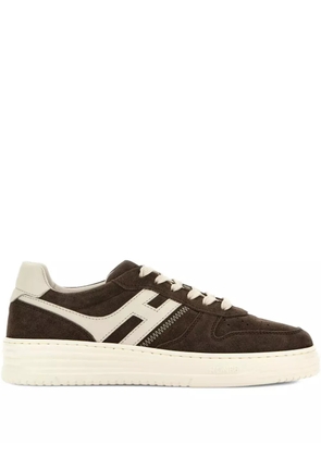 Hogan suede leather lace-up sneakers - Brown