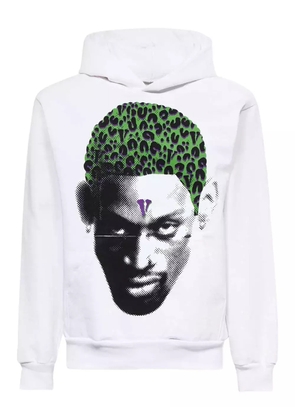 Vlone portrait leopard-print hoodie - White