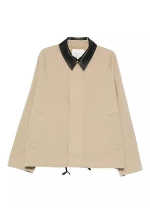 Studio Nicholson contrast-collar zip-up jacket - Neutrals