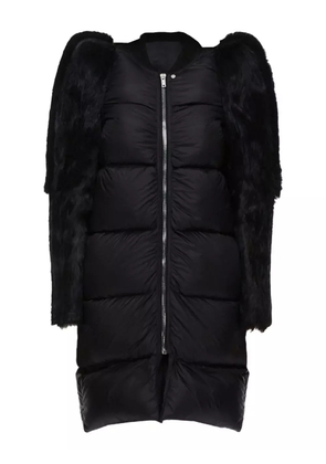 Rick Owens fur-trimmed quilted coat - Black