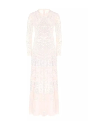 Needle & Thread Aurora sequin-embellished long-sleeved gown - Neutrals