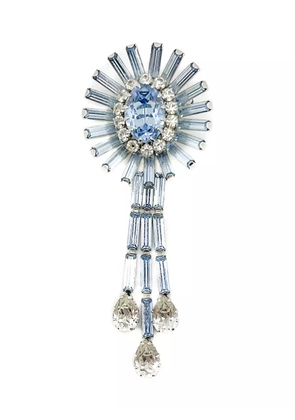 Jennifer Gibson Jewellery 1950s Schöffel crystal droplet brooch - Silver