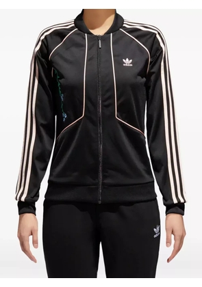 adidas Originals floral-embroidered track top - Black