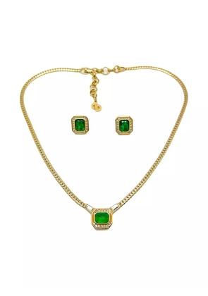 Christian Dior Pre-Owned 1980s stone-embellished jewellery set - Gold