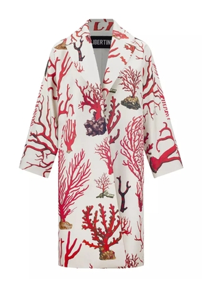Libertine coral-print coat - White