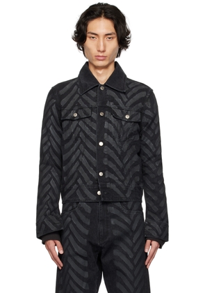 KANGHYUK Black Tire Waxed Denim Jacket