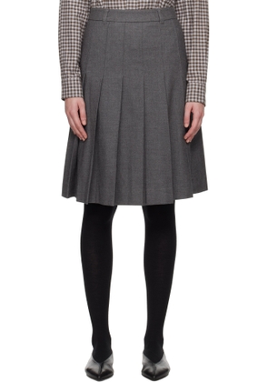 Dunst Gray Flannel Pleats Midi Skirt