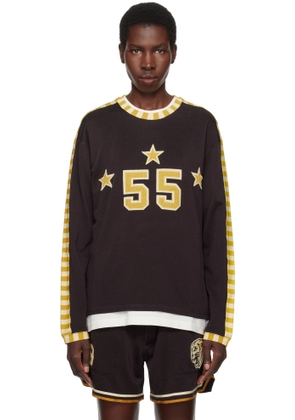 Bode Brown Medalist Appliqué Long Sleeve T-shirt