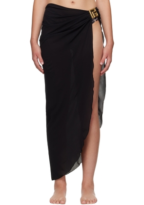 Balmain Black Long Cover-up Skirt
