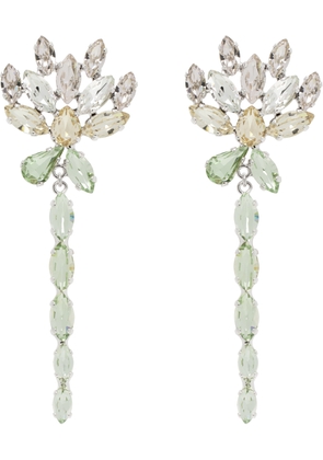 Simone Rocha Pink & Green Crystal Carnation Drip Earrings