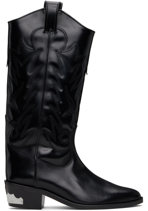 Toga Virilis Black Leather Tall Boots