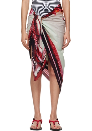 Jean Paul Gaultier Gray & Pink 'The Flower Body Morphing Marinière' Cover-up