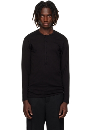 TOM FORD Black Cotton Henley