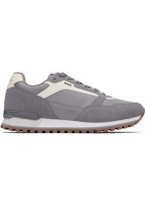 BOSS Gray Suede Sneakers