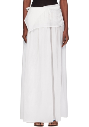 Paris Georgia White Elemental Silk Voile Maxi Skirt