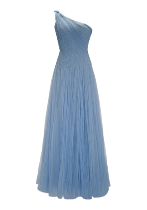 Marmar Halim - Single-Shoulder Silk Tulle Gown - Light Blue - EU 34 - Moda Operandi